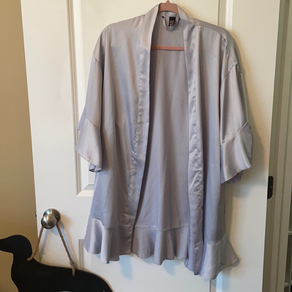 Light gray silky Victoria Secret robe